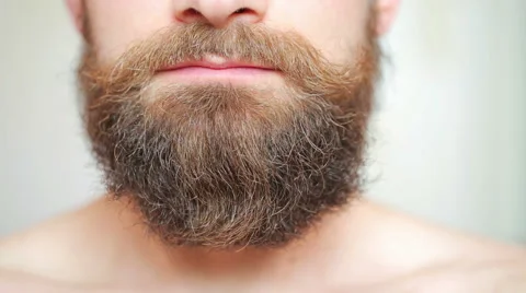 Care beard - man combing his mustache and beard 스톡 동영상 49512540