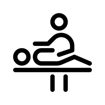 Care bed line icon. Vector graphics Stock Illustration