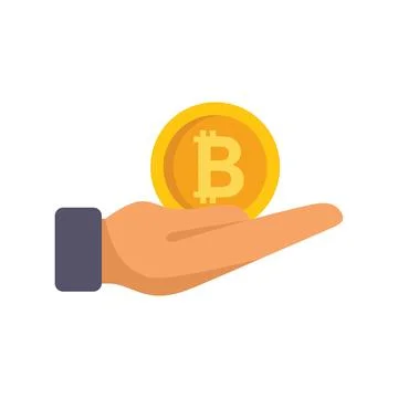 Care bitcoin icon flat vector. Crypto money イラスト素材