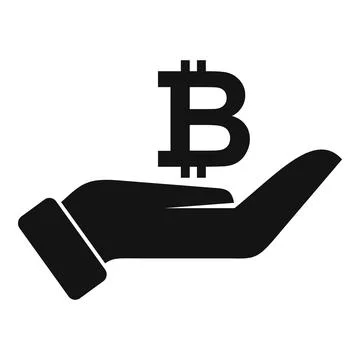 Care bitcoin icon, simple style Illustrazione stock