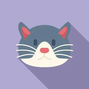 Care cat veterinary icon flat vector. Health care Stock Illustration
