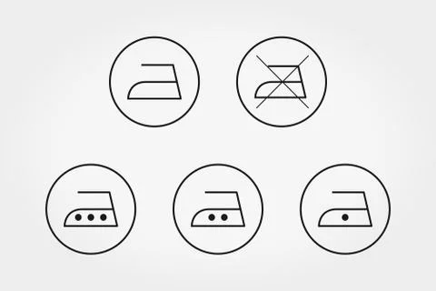 Care of clothes. Ironing. Icon. Vector. Line. Stock Illustration