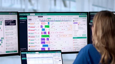 Care Coordinator Using Software Stock Footage 347901687