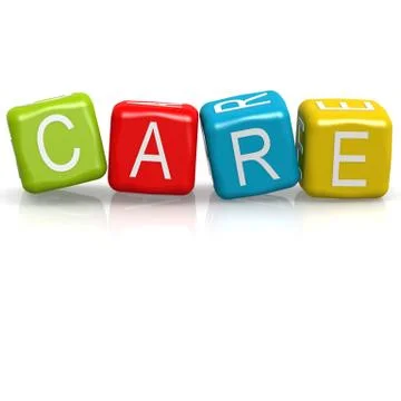 Care cube word Stock Illustration
