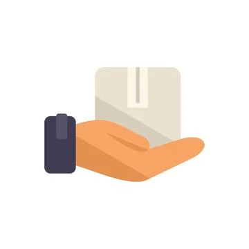 Care delivery parcel icon flat vector. Online shop 库存插图