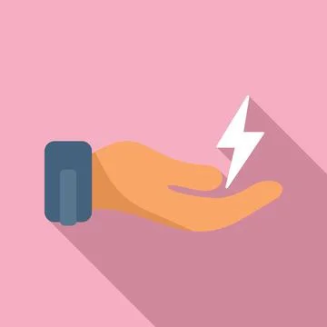 Care energy icon flat vector. Smart consumption Stock Illustration