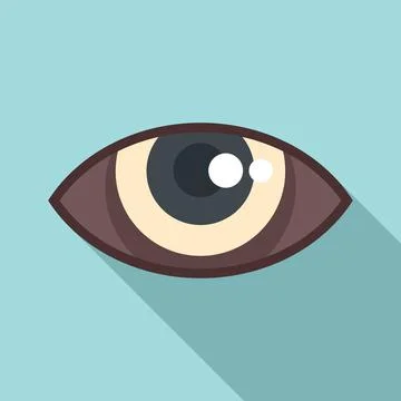 Care eye icon flat vector. Vision look Stock Illustration