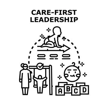 Care first leadership concept for child development progression Stock Illustration