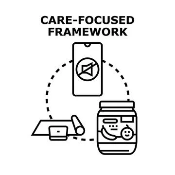Care focused framework concept for wellness lifestyle Ilustración de archivo