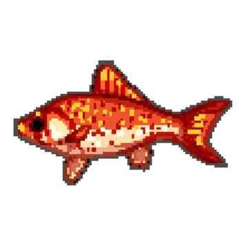 Care goldfish pixel art vector illustration Stock Illustration