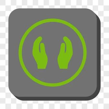 Care Hands Rounded Square Button Stock Illustration