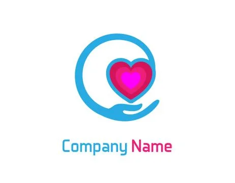 Care heart logo Stock Illustration