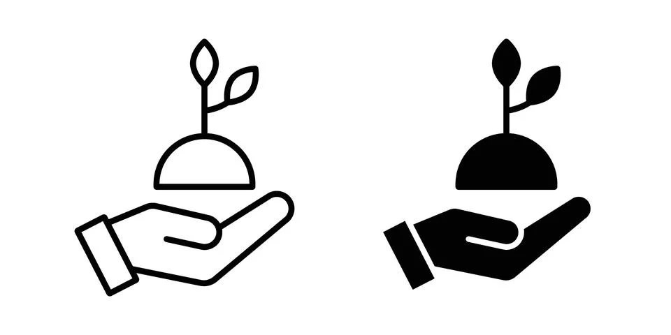 Care of plant icon bundle for website design projects Stock Illustration