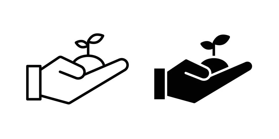 Care of plant icon for web projects Stock Illustration