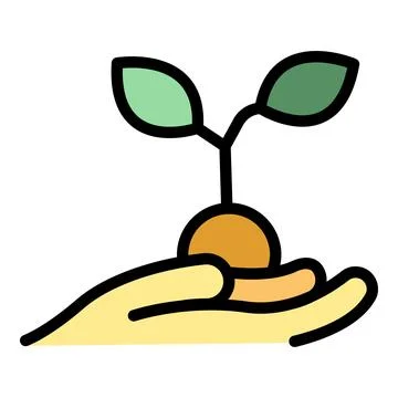 Care plant value icon vector flat Illustrazione stock