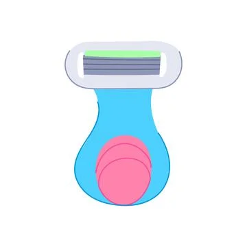 Care shaver handle cartoon vector illustration Illustration