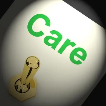 Care Switch Shows Caring Careful Or Concern Stock Illustration