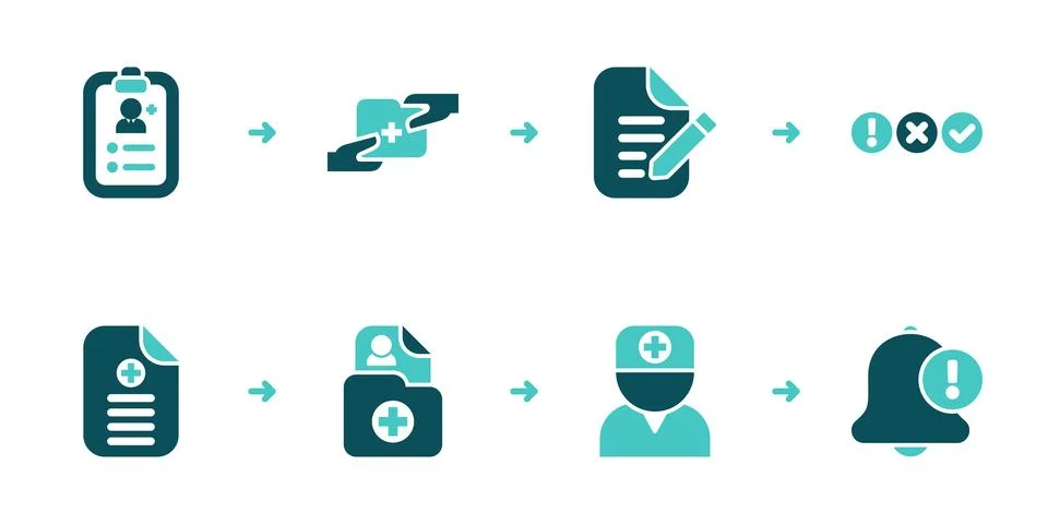 Care Team Handoff Case Notes and Status Workflow Stock Illustration