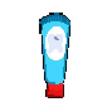 Care toothpaste pixel art vector illustration 스톡 일러스트
