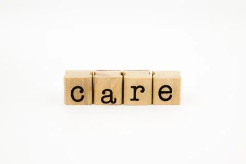 Care wording isolate on white background Stock Photos