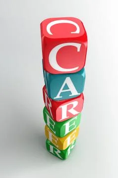 Career 3d buzzword cubes Stock Illustration