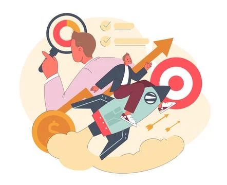 Career Advancement concept. Flat vector illustration. Stock Illustration
