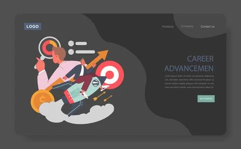 Career Advancement concept. Flat vector illustration. イラスト素材