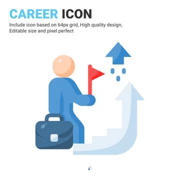 Career advancement icon vector with flat color style isolated 스톡 일러스트