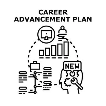 Career advancement plan concept for professional development Illustrazione stock