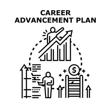 Career advancement plan development and growth concept Stock Illustration