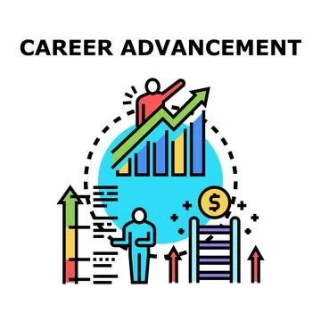 Career advancement vector concept icon outlining business growth Stock Illustration