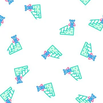 Career advancement vector seamless pattern line Stock Illustration
