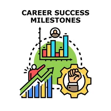 Career advancing progress achieving business development goals Stock Illustration