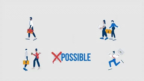 Career and workforce cartoon doodle animation pack Stock Footage 345571778