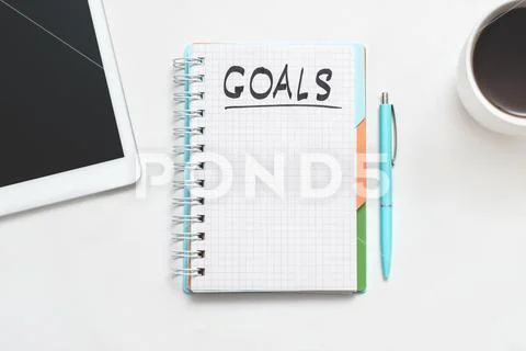 Career aspiration goals achievements think notepad Stock Photos