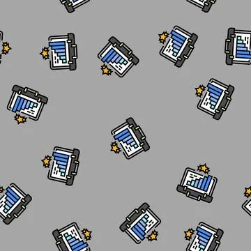 Career aspirations interview job vector seamless pattern Stock Illustration