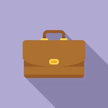 Career briefcase icon flat vector. Work bag Stock Illustration