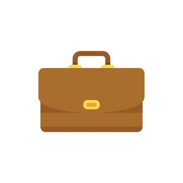 Career briefcase icon flat vector. Work bag Stock Illustration
