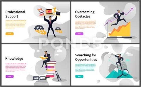 Career Building and Business Growth Web Pages Stock Illustration