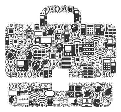 Career Case Composition Icon for BigData and Computing Ilustração Stock