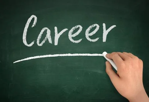 Career chalkboard write concept  3d illustration Stock Illustration