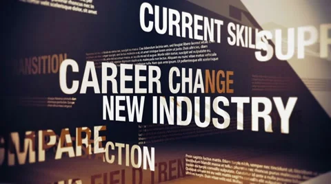 Career Change Issues and Related Words HD Stock Footage