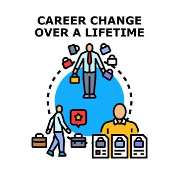 Career change representing professional development and job transition Stock Illustration