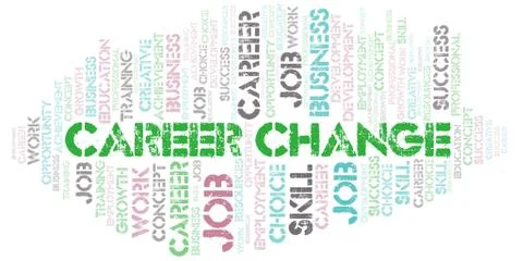 Career Change typography vector word cloud. Illustrazione stock