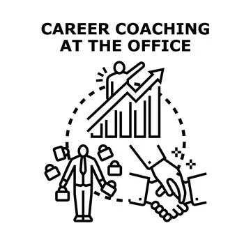 Career coaching supporting professional development growth at office 库存插图