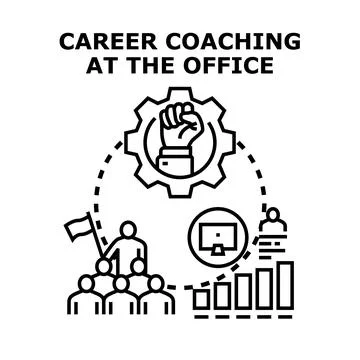 Career coaching team progress at workplace meeting Illustrazione stock