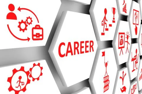 CAREER concept cell background 3d illustration Stock Illustration
