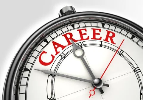 Career concept clock closeup Stock Illustration