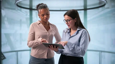 Career Conversation In Elevator Stock Footage 328714919