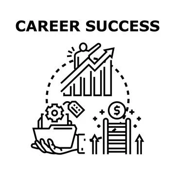 Career development achieving progress and professional growth concept Stock Illustration